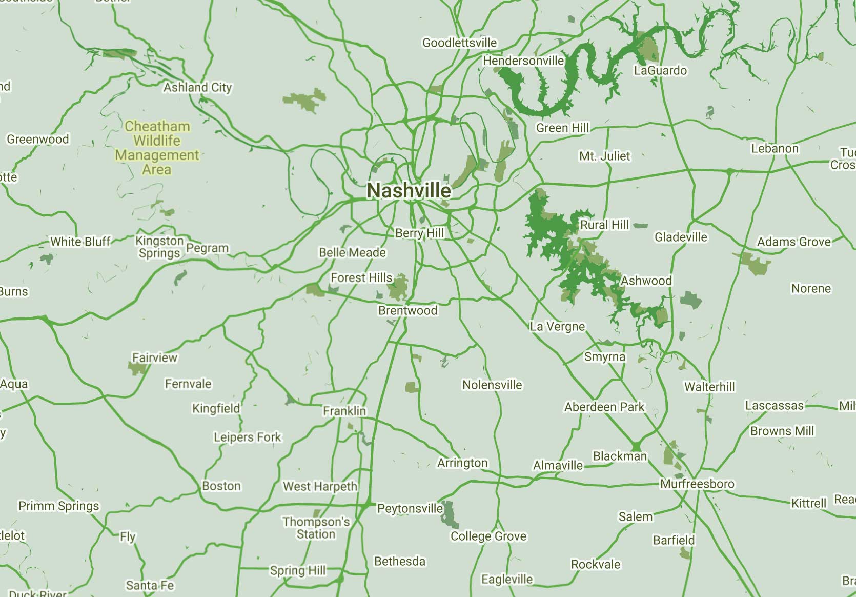 Great Lawns Turf Care Service Area Map